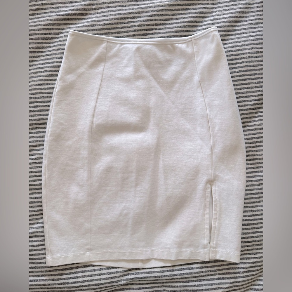 Lulus fitted stretchy high waisted skirt, white, xs, never worn